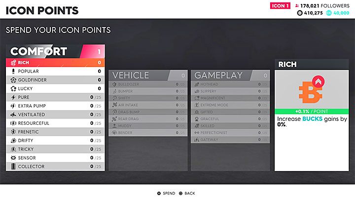 To nie wszystko, bo za każdym razem awansujesz na wyższy poziom Ikony otrzymasz 1 punkt rozwoju - Poziomy Ikony | Tryb kariery w The Crew 2 - The Crew 2 - poradnik do gry