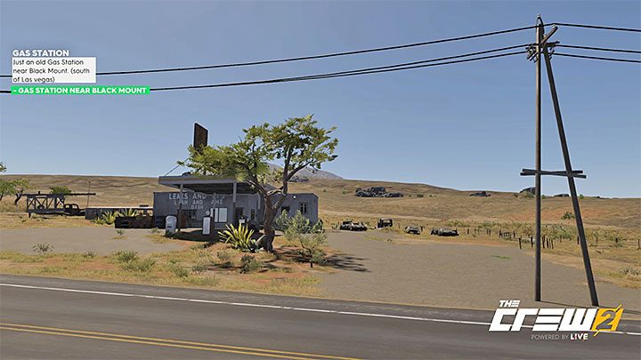 Opis: Stara stacja benzynowa gdzieś w okolicach Czarnej Góry (na południe od Las Vegas) - Album - Street Racing | Zadań fotograficznych w The Crew 2 - The Crew 2 - poradnik do gry