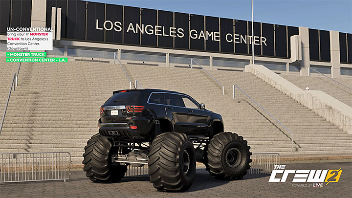Opis: Zabierz swojego małego Monster trucka do Centrum Kongresowego w śródmieściu Los Angeles - Album - Freestyle | Zadań fotograficznych w The Crew 2 - The Crew 2 - poradnik do gry