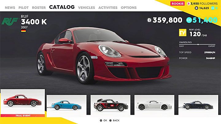 RUF CTR-3 za niecałych 400 tysięcy bucksów dominuje nad pozostałymi samochodami driftowymi za sprawą znacznie wyższego poziomu wyczynowości - Najlepsze pojazdy w The Crew 2 - The Crew 2 - poradnik do gry