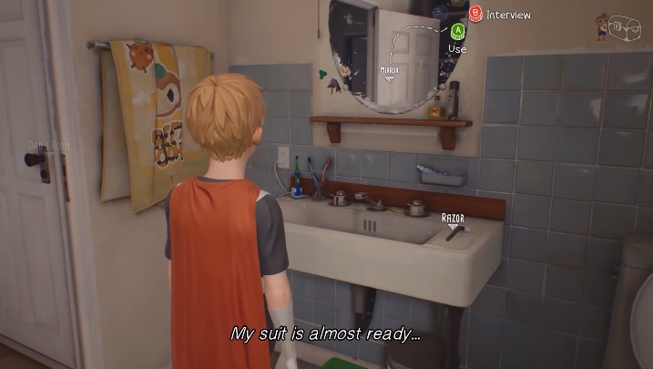 Potem możesz wejść w interakcje z lustrem (INTERVIEW) - Reszta mieszkania | Solucja do Awesome Adventures od Captain Spirit - The Awesome Adventures of Captain Spirit - poradnik do gry