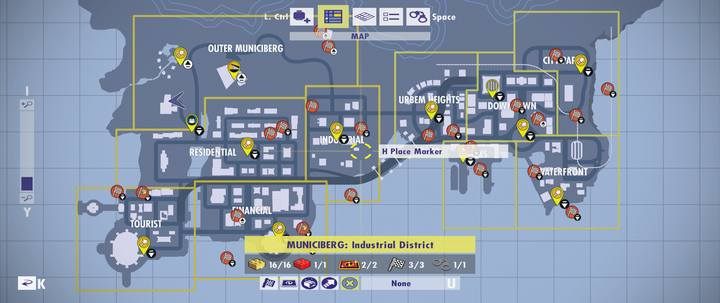 Mapa Municibergu - Informacje wstępne | Wyzwania, sekrety i złote klocki w grze LEGO Iniemamocni - LEGO Iniemamocni - poradnik do gry