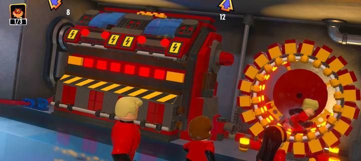 Zbuduj generator i wykorzystaj go, aby odblokować przejście do pierwszego klocka - Poziom 12 - Ostateczne starcie | Opis przejścia LEGO Iniemamocni - LEGO Iniemamocni - poradnik do gry