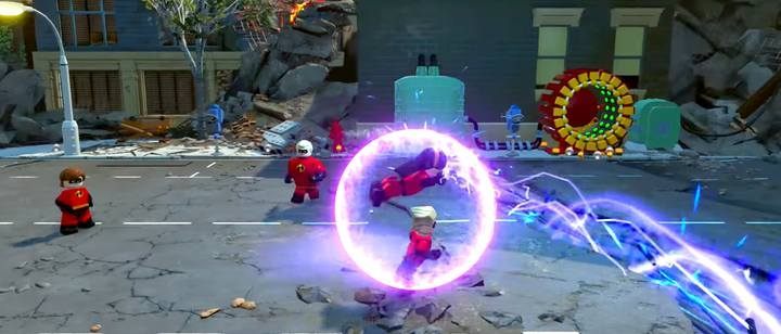 Wiola korzystając z pola może swobodnie przeprowadzać innych przez kwas, prąd i ogień - Poziom 12 - Ostateczne starcie | Opis przejścia LEGO Iniemamocni - LEGO Iniemamocni - poradnik do gry