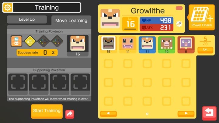 Aby rozwinąć ataki swojego bohatera również musisz ustawić go na górnym punkcie - Jak trenować pokemony w Pokemon Quest? - Pokemon Quest - poradnik do gry