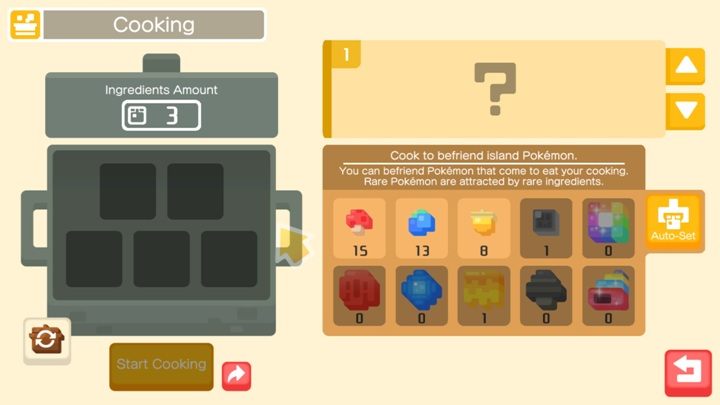 Jeśli chodzi o podstawowe przepisy możesz decydować tylko o kolorze pokemona, im więcej wrzucić składników danego koloru tym pewniejszy jest rodzaj pokemona, np - Jak tworzyć nowe pokemony w Pokemon Quest? - Pokemon Quest - poradnik do gry