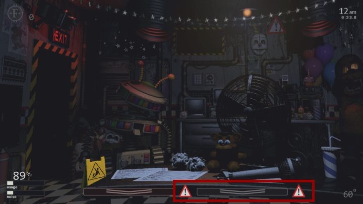 Kiedy poziom tlenu zacznie spadać dostaniesz odpowiednie ostrzeżenie. - Temperatura i wentylacja w Ultimate Custom Night - Ultimate Custom Night - poradnik do gry