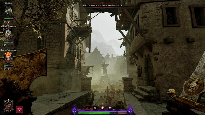 Drugi grymuar znajduje się w lokacji Stoltzhammer Weg - dotrzesz na miejsce z posągiem i platformą z drabiną - Grymuary w akcie I gry Warhammer Vermintide 2 - Warhammer Vermintide 2 - poradnik do gry