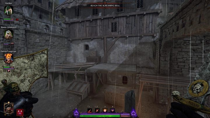 Następnie skocz na widoczną na obrazku platformę - tam odnajdziesz drugi tom - Tomy w akcie II gry Warhammer Vermintide 2 - Warhammer Vermintide 2 - poradnik do gry