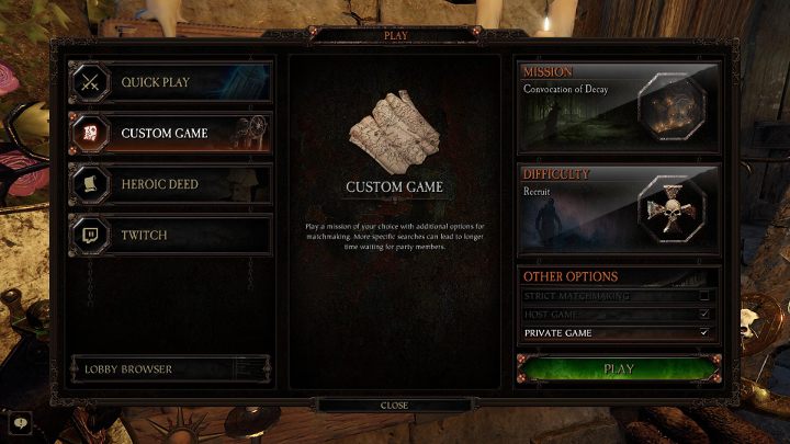 Ujrzysz powyższe okno - Rozpoczynanie misji w Warhammer Vermintide 2 - Warhammer Vermintide 2 - poradnik do gry