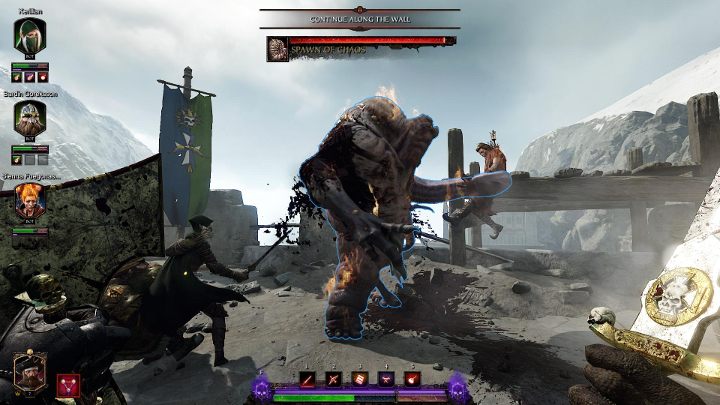 Spawn of Chaos walczy tylko z bliska, a czasami potrafi złapać jednego z bohaterów i zadawać mu obrażenia (a jednocześnie samemu się leczyć) - Lista przeciwników w Warhammer Vermintide 2 - Warhammer Vermintide 2 - poradnik do gry