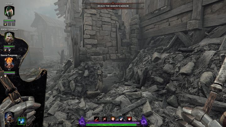 Wybuch beczki z prochem stworzy małe przejście - musisz kucnąć, aby tam wejść - Grymuary w akcie III gry Warhammer Vermintide 2 - Warhammer Vermintide 2 - poradnik do gry