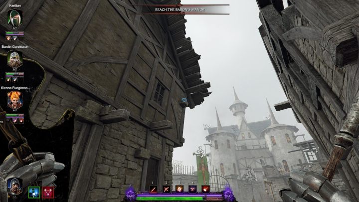 Drugi grymuar znajduje się w lokacji Cheese Traders Guild na budynku widocznym na obrazku (a na niebiesko został oznaczony grymuar) - Grymuary w akcie III gry Warhammer Vermintide 2 - Warhammer Vermintide 2 - poradnik do gry