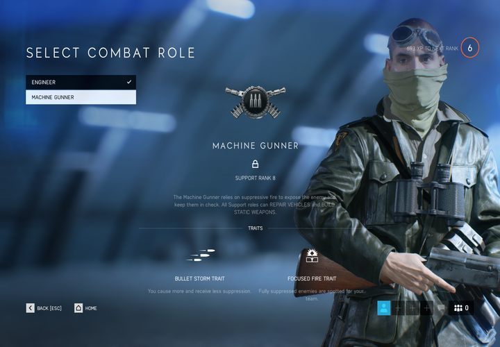 Archetyp Kaemista posiada 2 cechy - Grad Pocisków oraz Skupiony Ogień - Żołnierz wsparcia - klasa postaci w Battlefield 5 - Battlefield V - poradnik do gry