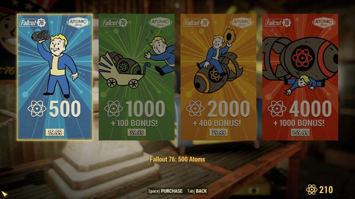 Atomy można kupować w różnych ilościach. - Czy w Fallout 76 są mikropłatności? - Fallout 76 - poradnik do gry