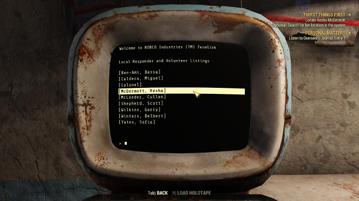 Przy komputerze możesz uzyskać dokładniejsze informacje o poszukiwanej osobie. - Mokra robota - Solucja do Fallout 76 - Fallout 76 - poradnik do gry