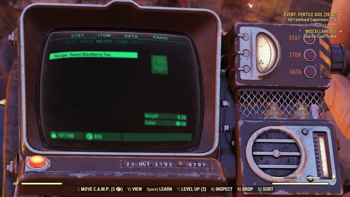 Do tworzenia bardziej zaawansowanych przedmiotów potrzebujesz receptur. - Crafting i tworzenie przedmiotów w Fallout 76 - Fallout 76 - poradnik do gry