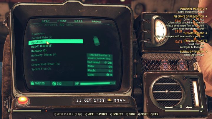 Rad-X zapewnia tymczasową ochronę przed promieniowaniem. - Jak radzić sobie z promieniowaniem w Fallout 76? - Fallout 76 - poradnik do gry