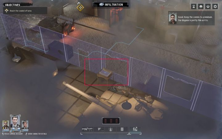 Drugie miejsce, które powinieneś przeszukać, są podświetlane szafki oraz sejfy (drugi screen) - Na co zwracać szczególną uwagę na mapie taktycznej gry Phantom Doctrine? - Phantom Doctrine - poradnik do gry