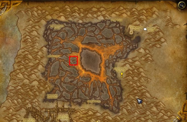 Miecz Sargerasa po wydarzeniach w dodatku Legion został wbity w Silithus (lokalizacja na mapie powyżej). - Jak dostać się do Silithus i A Dying World quest w WOW Battle for Azeroth - World of Warcraft Battle for Azeroth - poradnik do gry