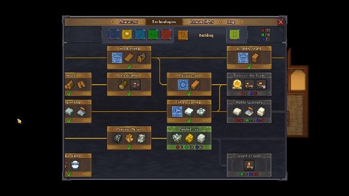 Aby rozwijać umiejętności związane z obróbką kamienia musisz rozwijać umiejętności z gałęzi nazwanej bulding - Jak zdobyć stones/kamienie w Graveyard Keeper? - Graveyard Keeper - poradnik do gry