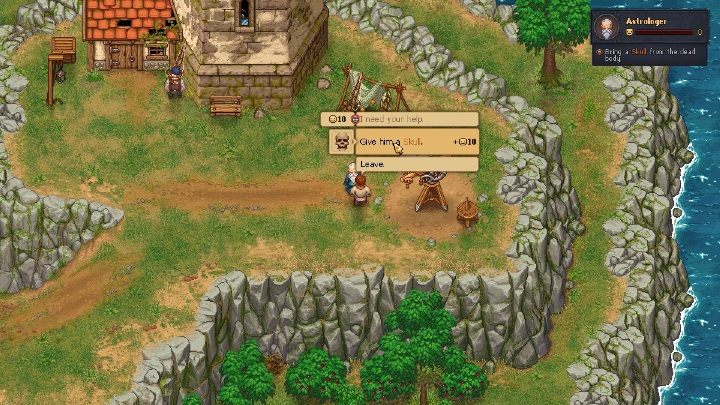 Po wydobyciu z ciała czaszki udaj się do Astrologa - Jak zdobyć klucz Active key w misji gry Graveyard Keeper? - Graveyard Keeper - poradnik do gry
