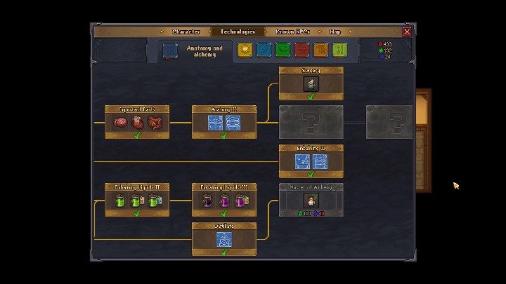 Aby odblokować możliwość poprawiania jakości zwłok musisz wykupić umiejętność embalming I, a potem II - Poprawianie jakości zwłok i balsamowanie w Graveyard Keeper - Graveyard Keeper - poradnik do gry