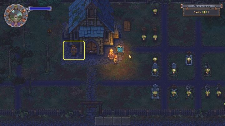 Stempel możesz zdobyć z Royal services - to punkt przy kościele - Jak zdobyć Stempel Stamp w misji gry Graveyard Keeper? - Graveyard Keeper - poradnik do gry