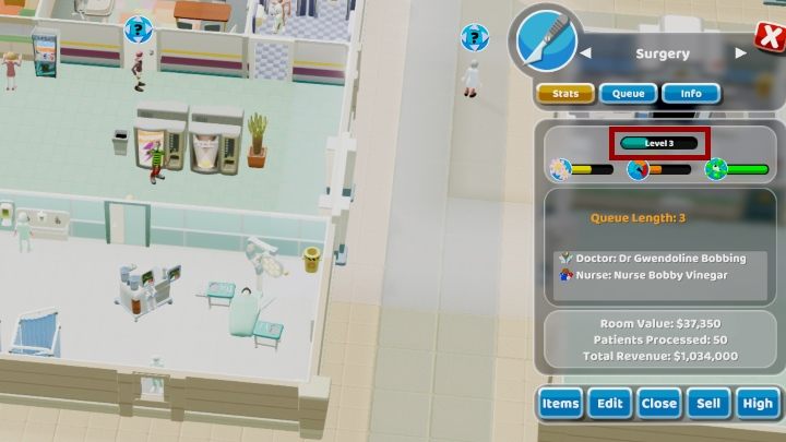 Prestiż pomieszczenia można łatwo sprawdzić. - Reputacja w Two Point Hospital - Two Point Hospital - poradnik do gry