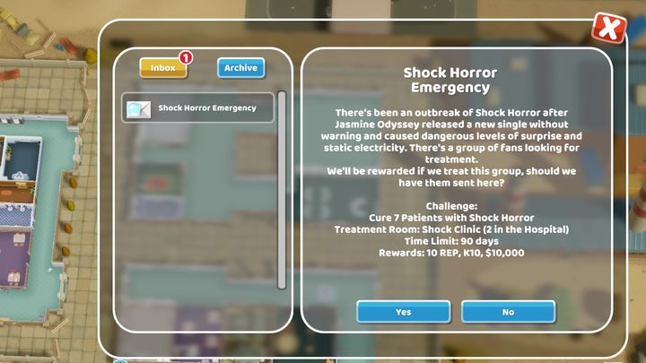 Przykładowy nagły wypadek. - Reputacja w Two Point Hospital - Two Point Hospital - poradnik do gry