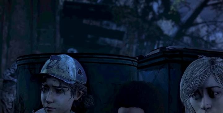 Musisz szybko ukryć się ponownie za beczką po zaalarmowaniu Louise - w przeciwnym razie zaatakuje cię zombie - Rozdział 2 - Epizod 1 Done Running - Solucja The Walking Dead The Final Season - The Walking Dead The Final Season - poradnik do gry