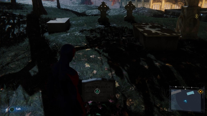 Grób Bena jest na środku cmentarza, na wzniesieniu - Marvels Spider-Man: Grób Wujka Bena - gdzie znaleźć? - Marvels Spider-Man - poradnik do gry