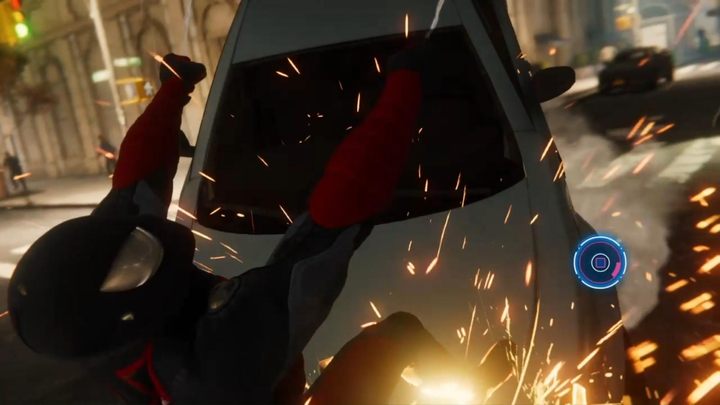 Gdy zatrzymasz oba pojazdy, misja dobiegnie do końca - Spider-Man. Prywatny Detektyw - Solucja Marvels Spider-Man - Marvels Spider-Man - poradnik do gry