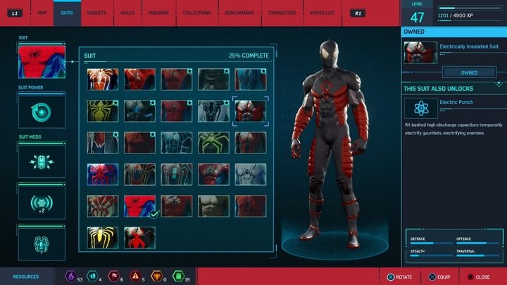 Koszt stworzenia: 1 żeton badawczy, 1 żeton baz, 2 żetony kultowych miejsc - Marvels Spider-Man: Wszystkie kostiumy bohatera - lista - Marvels Spider-Man - poradnik do gry