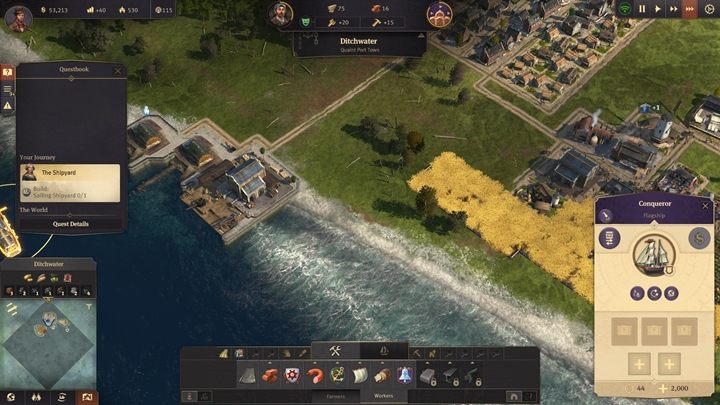 Twoim zadaniem jest zbudować Shipyard, który w końcu pozwoli ci operować na morzu, handlować z innymi itp - Rozdział 1 - A Tale of Two Brothers | Kampania fabularna Anno 1800 - Anno 1800 - poradnik do gry
