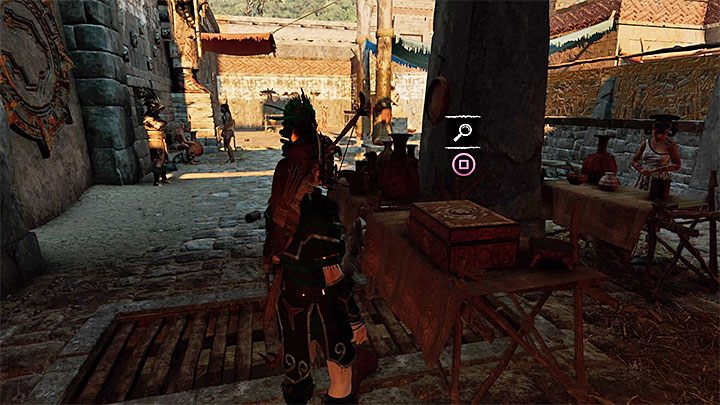 Drewniany karabin (3) jest w skrzynce w jednym z półotwartych budynków w górnym mieście - Relikty w Ukrytym Mieście | Sekrety w Shadow of the Tomb Raider - Shadow of the Tomb Raider - poradnik do gry