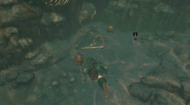 Pierwszą skrytkę (1) znajdziesz pod wodą w krypcie położonej na zachodniej stronie lokacji - Skrzynie i skrytki surwiwalowe w Ukrytym Mieście | Sekrety w Tomb Raider - Shadow of the Tomb Raider - poradnik do gry