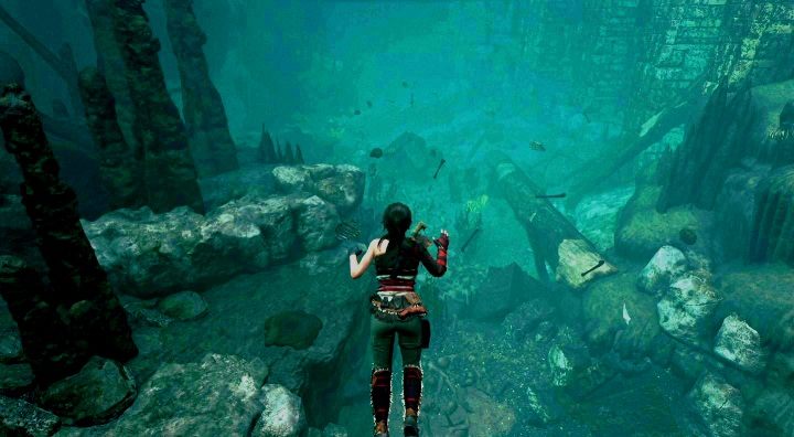 Siódmą skrytkę (7) znajdziesz pod wodą w grobowcu - Skrzynie i skrytki surwiwalowe w Ukrytym Mieście | Sekrety w Tomb Raider - Shadow of the Tomb Raider - poradnik do gry