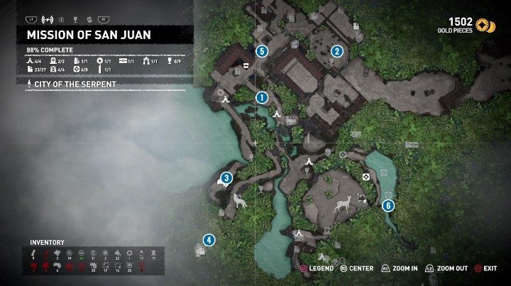Na mapie powyżej zaznaczyliśmy najważniejsze miejsca Na przekór - Misje poboczne w Misja San Juan w Shadow of the Tomb Raider - Shadow of the Tomb Raider - poradnik do gry