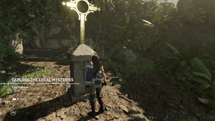 Gdy dotrzesz do ostatniego krzyża zbadaj go, to otworzy wejście do krypty - Misje poboczne w Misja San Juan w Shadow of the Tomb Raider - Shadow of the Tomb Raider - poradnik do gry