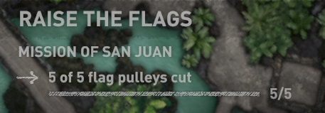 Aby ukończyć wyzwanie Wywieś flagi musisz rozciąć pięć sznurów trzymających flagi w mieście San Juan - Wyzwania w Misji San Juan | Sekrety w Shadow of the Tomb Raider - Shadow of the Tomb Raider - poradnik do gry