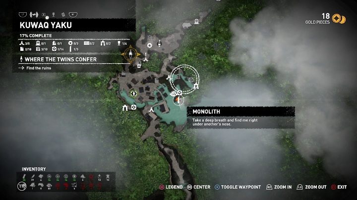 Po odczytaniu monolitu dostaniesz podpowiedz, a na mapie pojawi się oznaczenie terenu, na którym znajduje się skarb - Jak działają monolity w Shadow of the Tomb Raider? - Shadow of the Tomb Raider - poradnik do gry