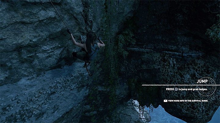 Wyrusz dalej doskakując do interaktywnej krawędzi i przemieszczając się w bok - Dotarcie do wejścia do ruin w Cozumel - Solucja Shadow of the Tomb Raider - Shadow of the Tomb Raider - poradnik do gry