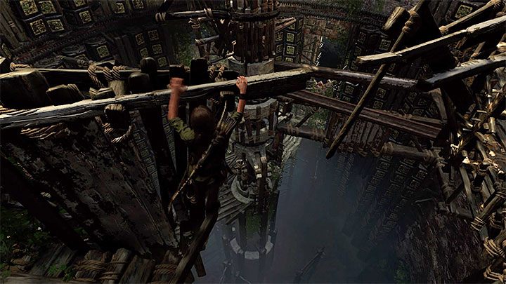 Rozpocznij wspinaczkę i przez cały czas pamiętaj o tym żeby unikać zderzania się z ruchomymi elementami mechanizmu - Jak zaliczyć Próbę Orła w Shadow of the Tomb Raider? - Shadow of the Tomb Raider - poradnik do gry