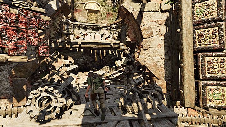 Część konstrukcji zacznie odpadać, ale jest to na szczęście wyreżyserowany fragment gry - Zaliczenie Próby Orła - Shadow of the Tomb Raider - Shadow of the Tomb Raider - poradnik do gry