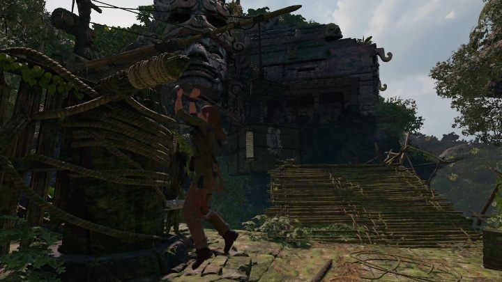 Ponownie przesuń mechanizm, potem połącz, za pomocą sznura, skrzynię z mechanizmem - Grobowce wyzwań w Peruwiańskiej dżungli | Shadow of the Tomb Raider - Shadow of the Tomb Raider - poradnik do gry