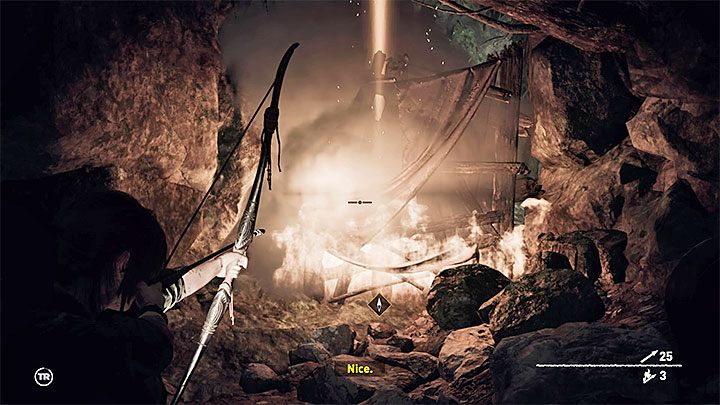 Po wejściu do jaskini bohaterowie natrafią na barykadę, przy czym jest ona łatwopalna - Dotarcie do Kuwak Yaku - Solucja Shadow of the Tomb Raider - Shadow of the Tomb Raider - poradnik do gry