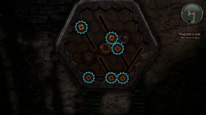 To ustawienie zatrzymuje pułapki na górze. - Zagadki w Bards Tale 4 - Koła zębate - The Bards Tale 4 - poradnik do gry