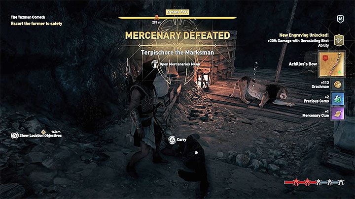Najemnik w momencie przyjęcia zlecenia zaczyna tropić bohatera - Jak powstrzymać atakujących najemników w Assassins Creed Odyssey? - Assassins Creed Odyssey - poradnik do gry