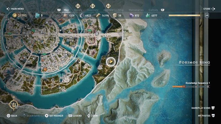 Lokacja ta znajduje się we wschodniej części Porimos Ring / Rubież Porimos - Dusza Błogosławieństwa - Ślady Hermesa w DLC Lost Atlantydy - Assassins Creed Odyssey - poradnik do gry